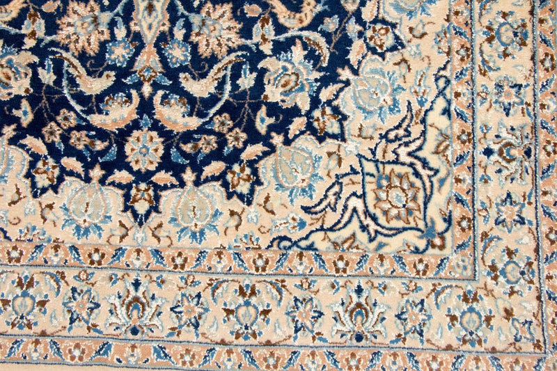 Tapis persan - Nain - Royal - 180 x 116 cm - bleu foncé