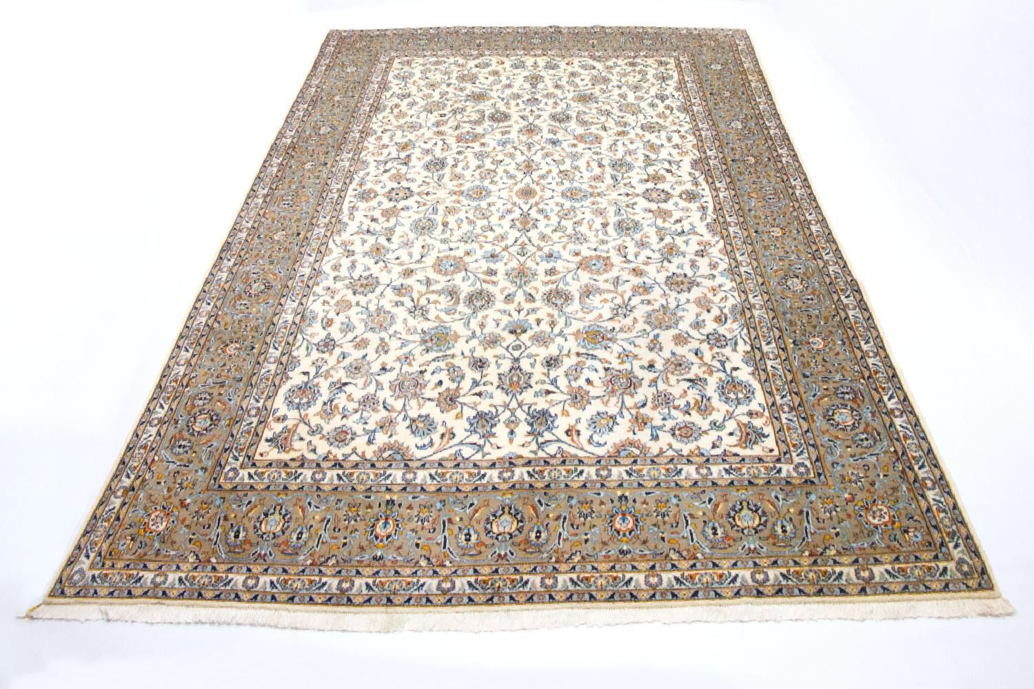 Tapis persan - Keshan - 413 x 307 cm - beige