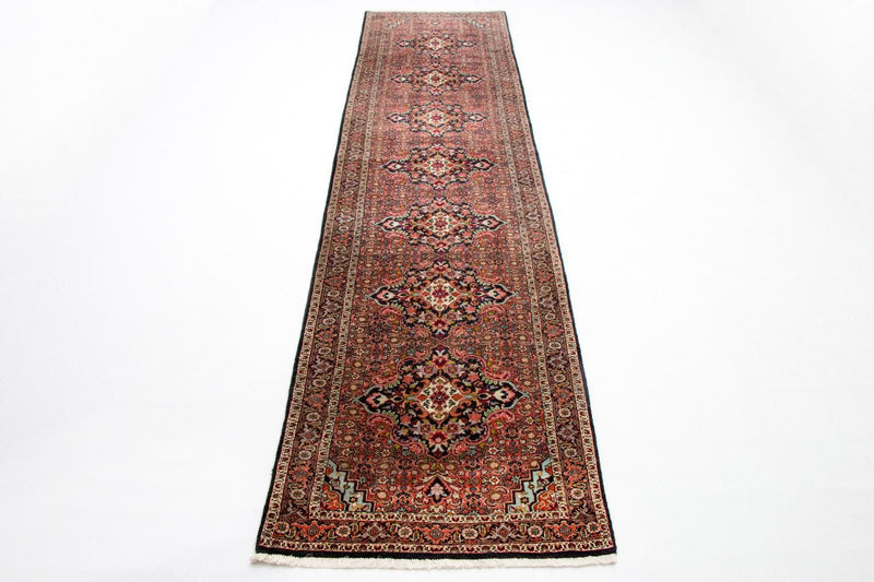 Tapis de couloir Tapis persan - Bidjar - 397 x 89 cm - rouge