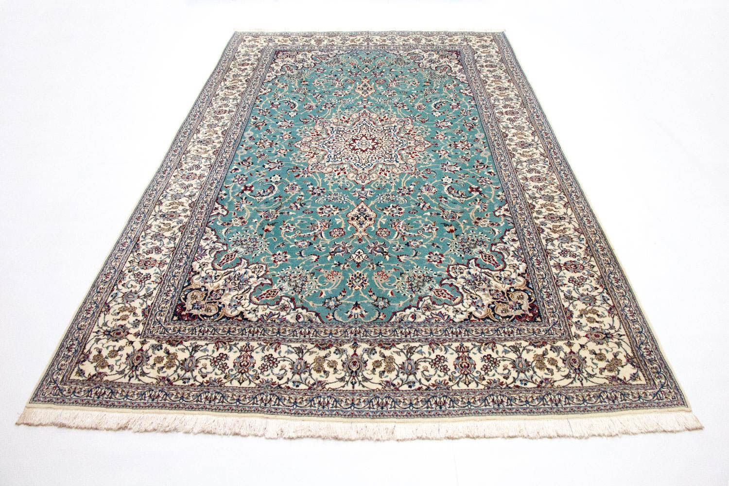 Tapis persan - Nain - Premium - 357 x 219 cm - vert