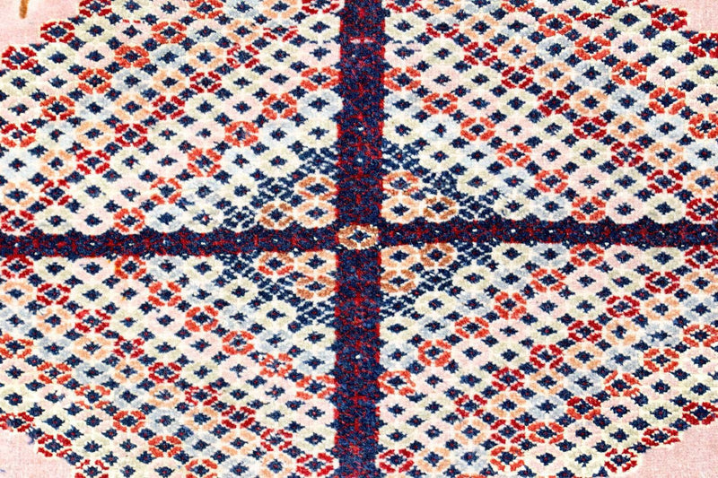 Tapis afghan - 140 x 120 cm - rose