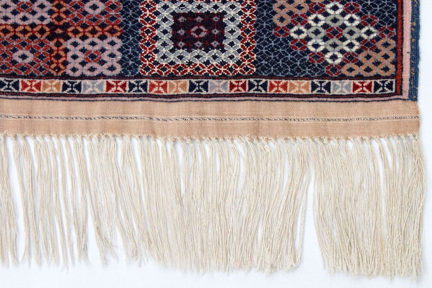Tapis afghan - 140 x 120 cm - rose