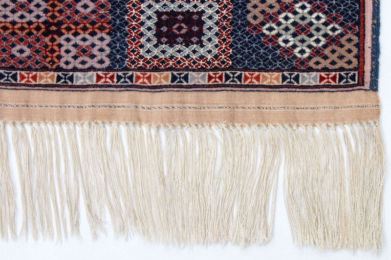 Tapis afghan - 140 x 120 cm - rose