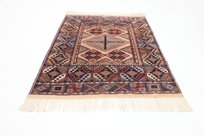 Tapis afghan - 140 x 120 cm - rose