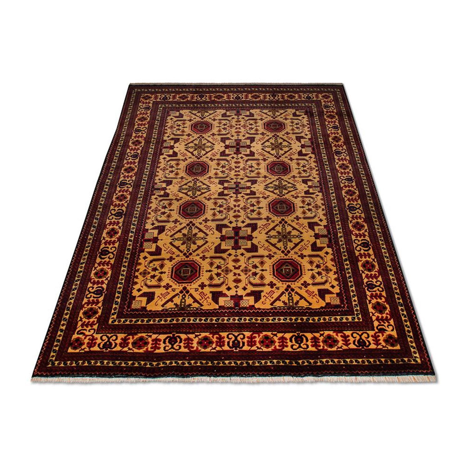 Tapis afghan - Hatschlu - 290 x 202 cm - jaune