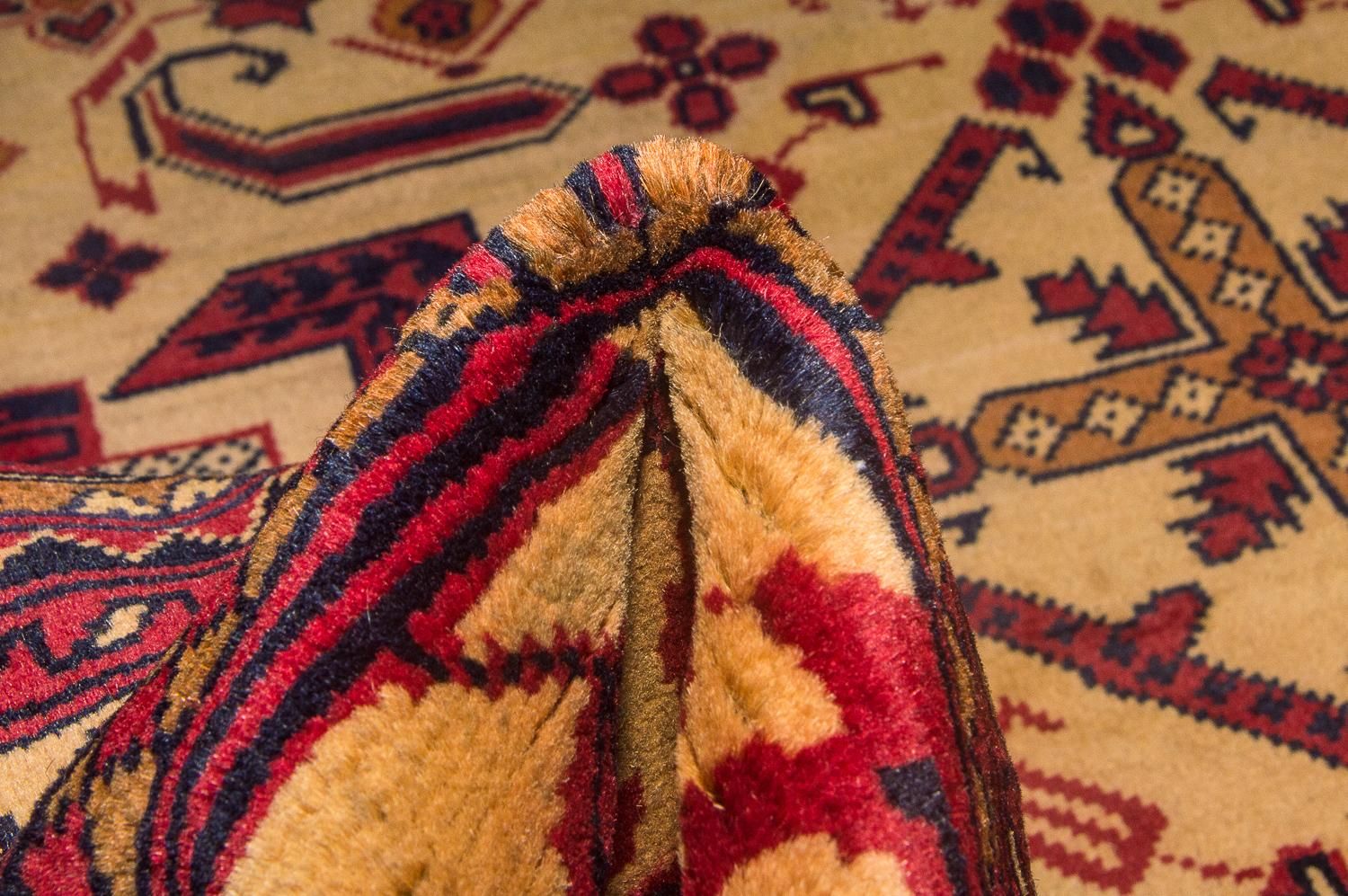 Tapis afghan - Hatschlu - 290 x 202 cm - jaune