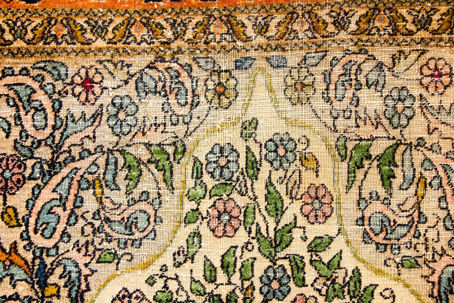 Tapis en soie - Soie du Cachemire - 150 x 92 cm - multicolore