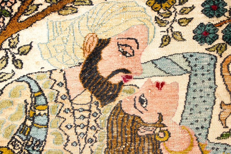 Tapis en soie - Soie du Cachemire - 150 x 92 cm - multicolore