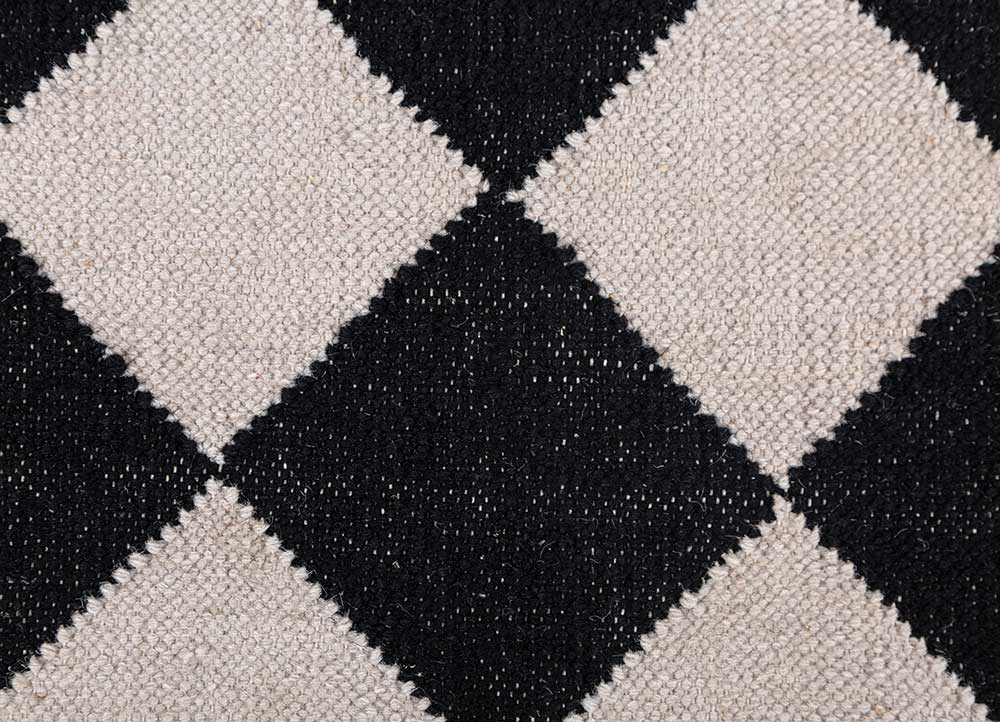 Tapis en laine - 280 x 182 cm - noir et blanc