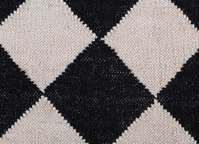 Tapis en laine - 280 x 182 cm - noir et blanc