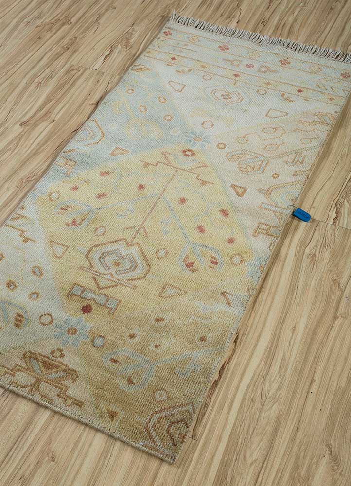 Wollteppich - 120 x 60 cm - gold