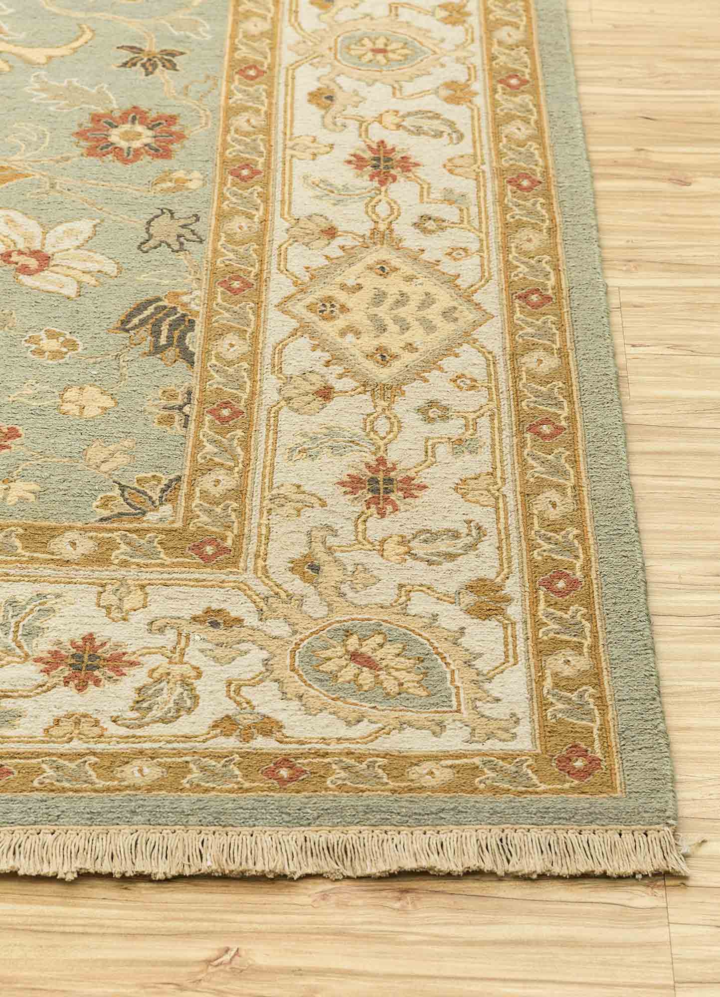 Tapis de couloir Tapis en laine - 270 x 90 cm - vert menthe