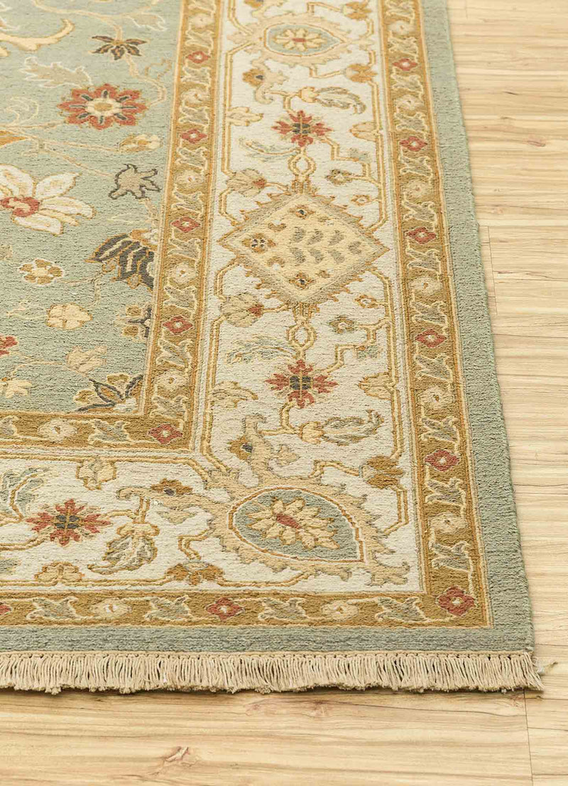 Tapis de couloir Tapis en laine - 270 x 90 cm - vert menthe