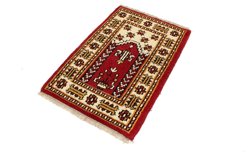 Tapis oriental - 90 x 60 cm - rouge