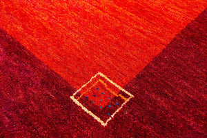 Tapis de couloir Tapis Gabbeh - Indus - 240 x 80 cm - rouille