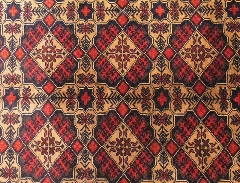 Tapis afghan - 283 x 201 cm - marron
