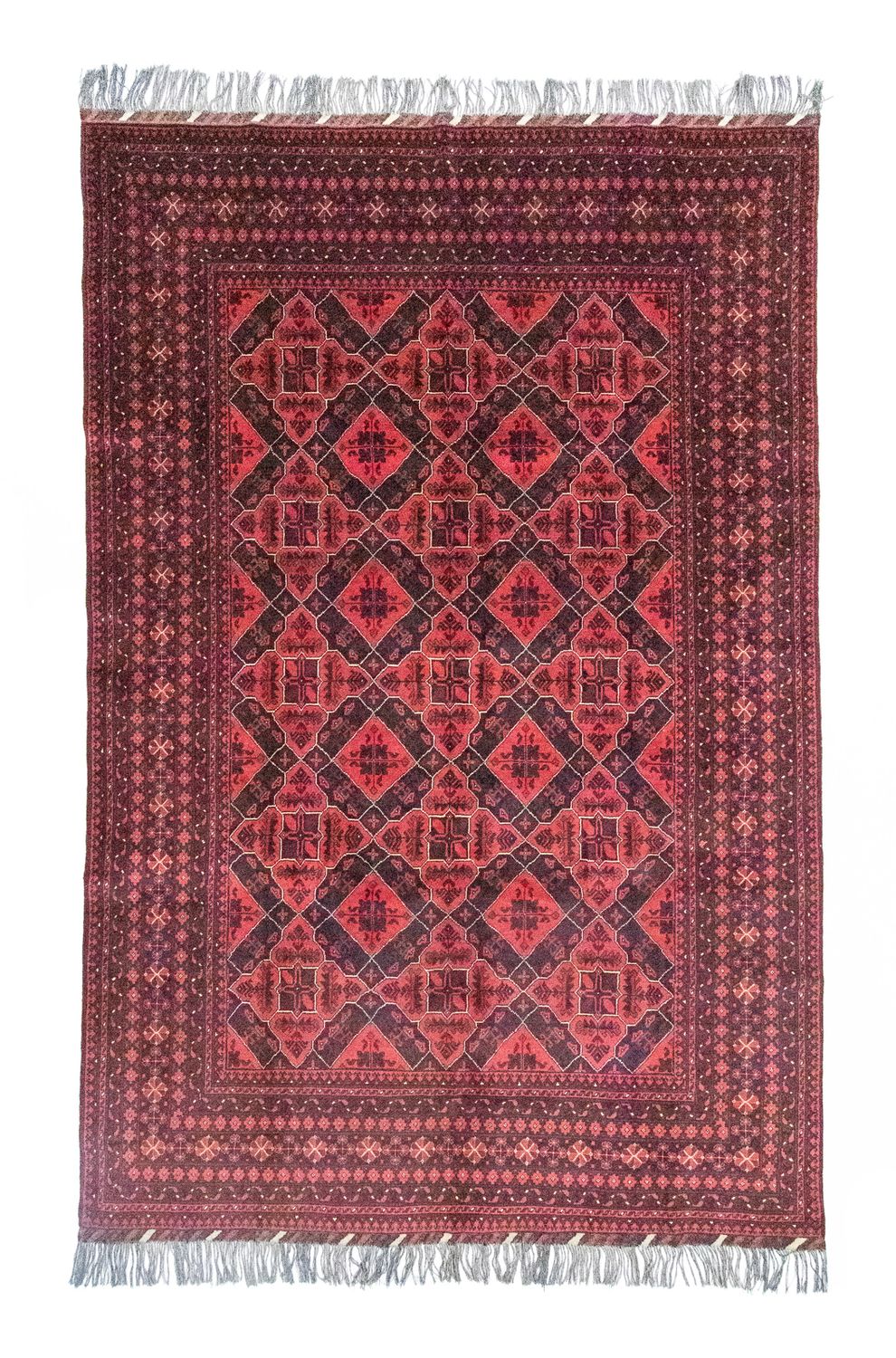 Tapis afghan - Kunduz - 286 x 199 cm - rouge