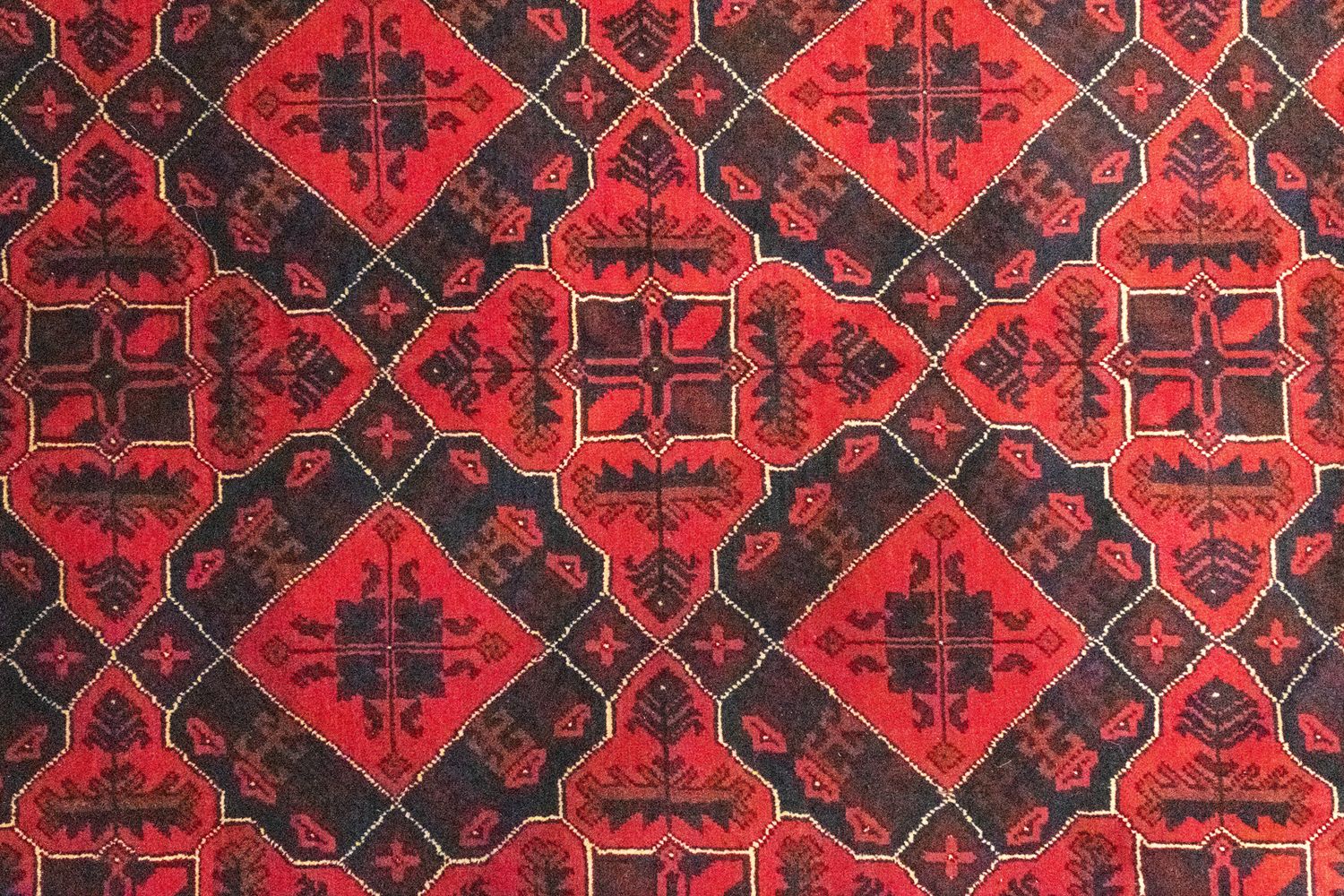 Tapis afghan - Kunduz - 286 x 199 cm - rouge