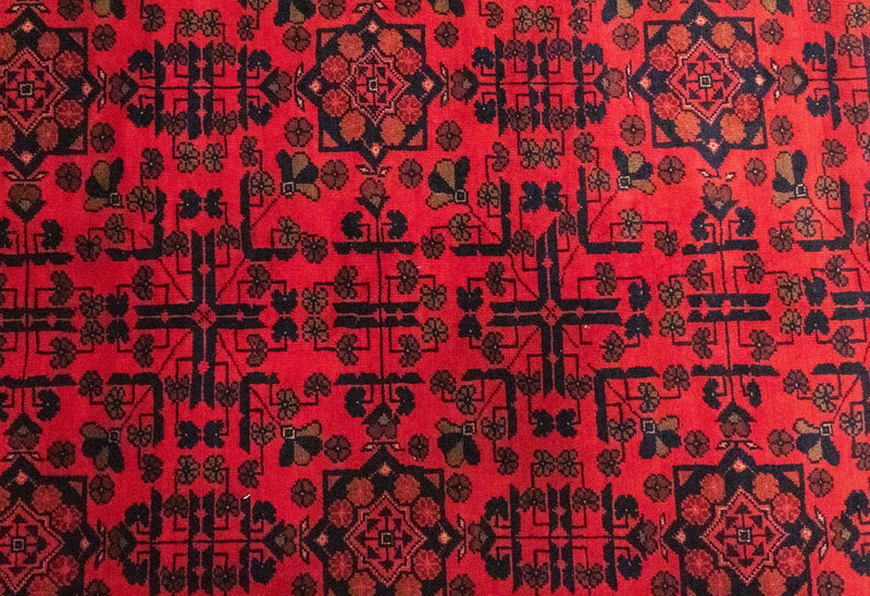 Tapis afghan - Kunduz - 299 x 200 cm - rouge