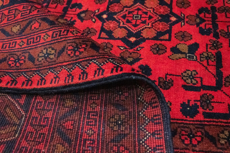 Tapis afghan - Kunduz - 299 x 200 cm - rouge