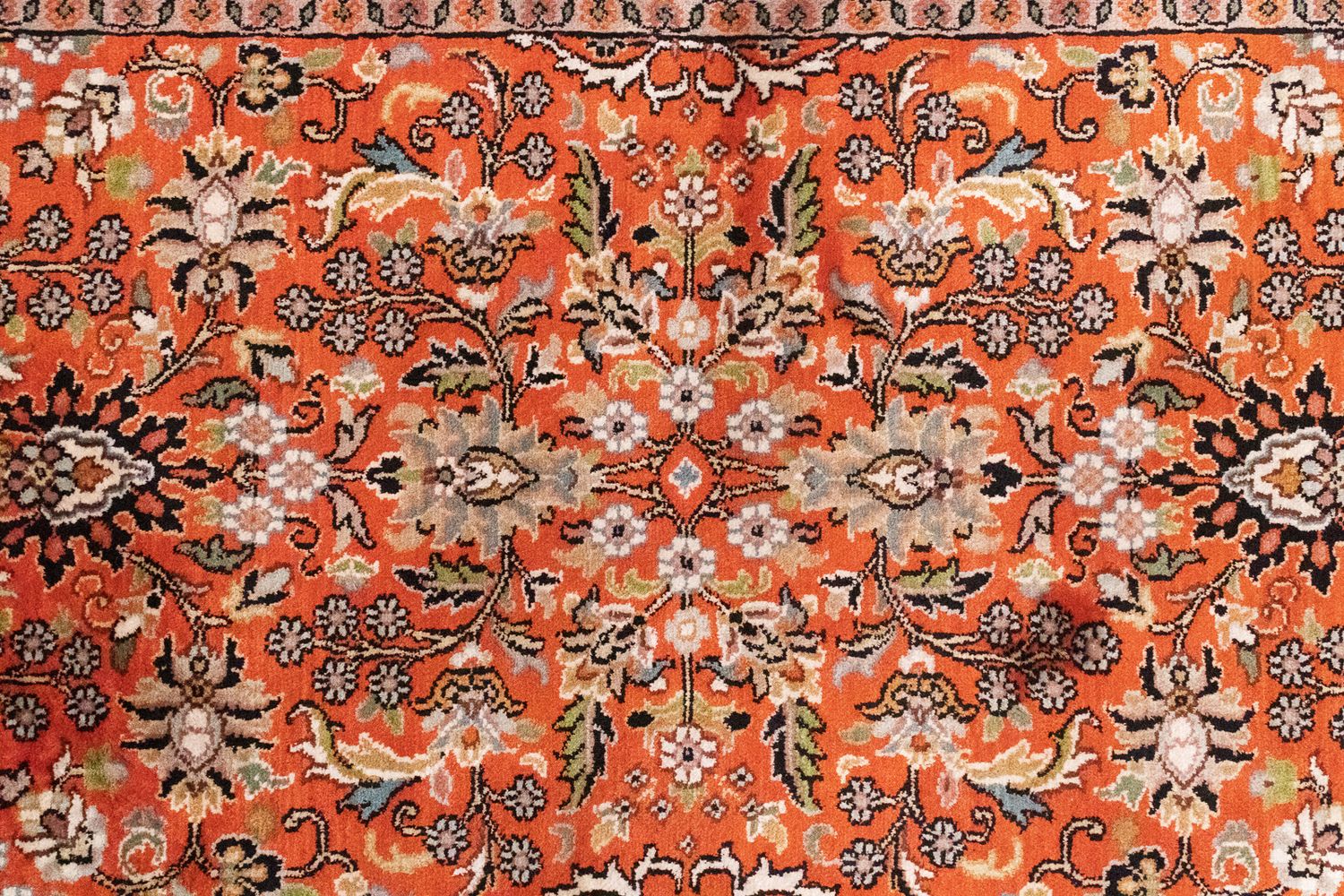 Tapis de couloir Tapis en soie - Soie du Cachemire - 177 x 61 cm - orange