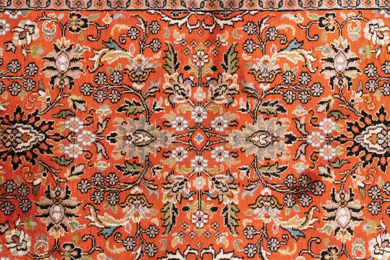 Tapis de couloir Tapis en soie - Soie du Cachemire - 177 x 61 cm - orange