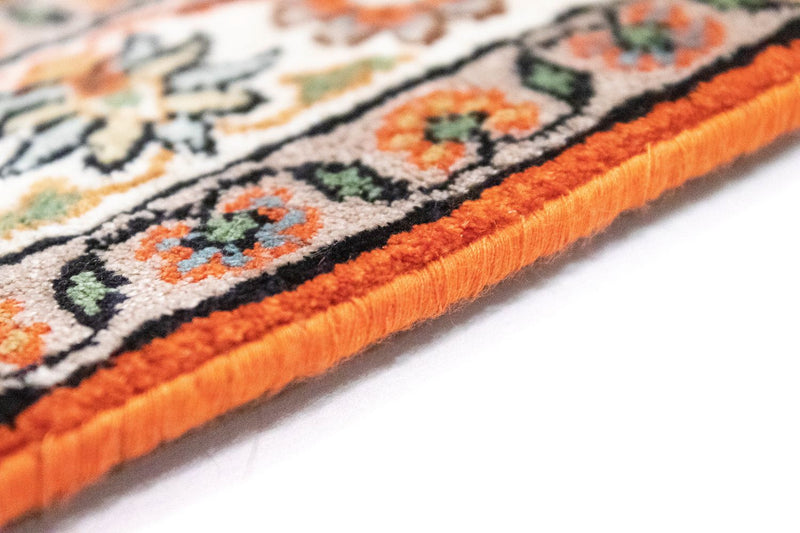 Tapis de couloir Tapis en soie - Soie du Cachemire - 177 x 61 cm - orange