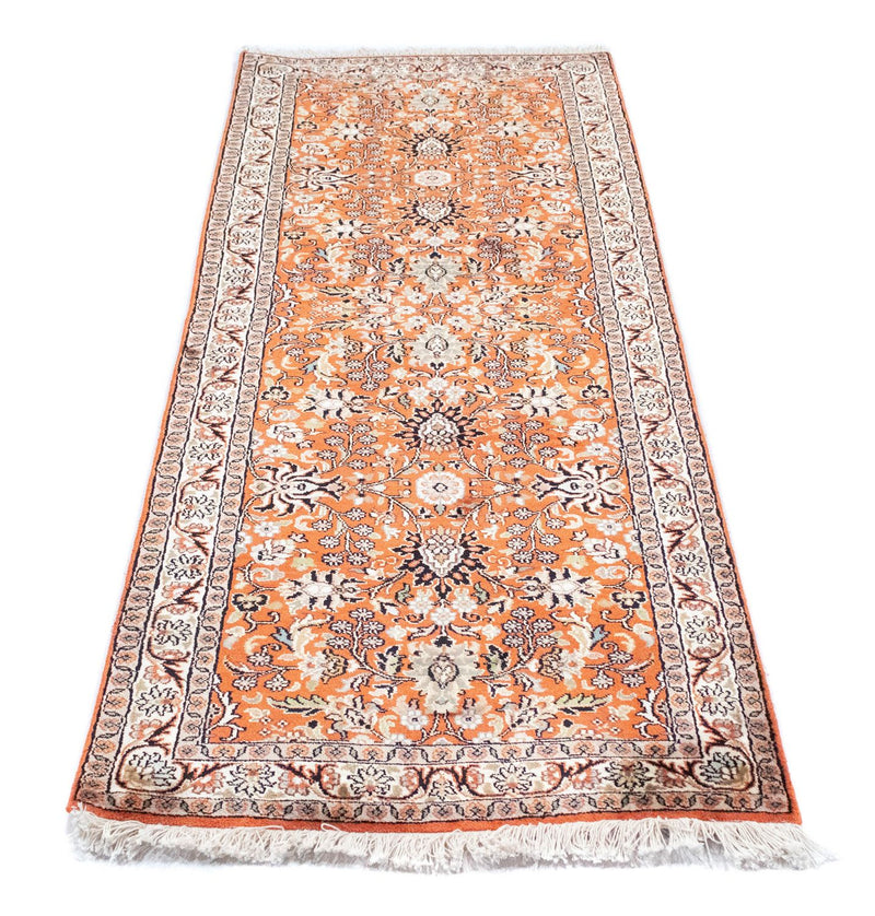 Tapis de couloir Tapis en soie - Soie du Cachemire - 177 x 61 cm - orange