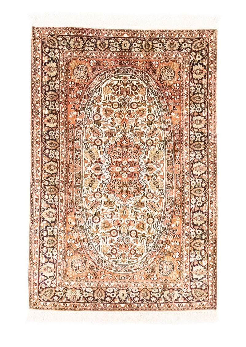 Tapis en soie - Soie du Cachemire - 125 x 83 cm - orange