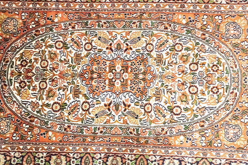 Tapis en soie - Soie du Cachemire - 125 x 83 cm - orange