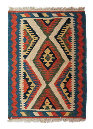 Tapis Kelim - Oriental - 90 x 64 cm - beige