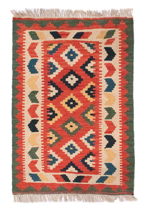 Tapis Kelim - Oriental - 95 x 65 cm - orange