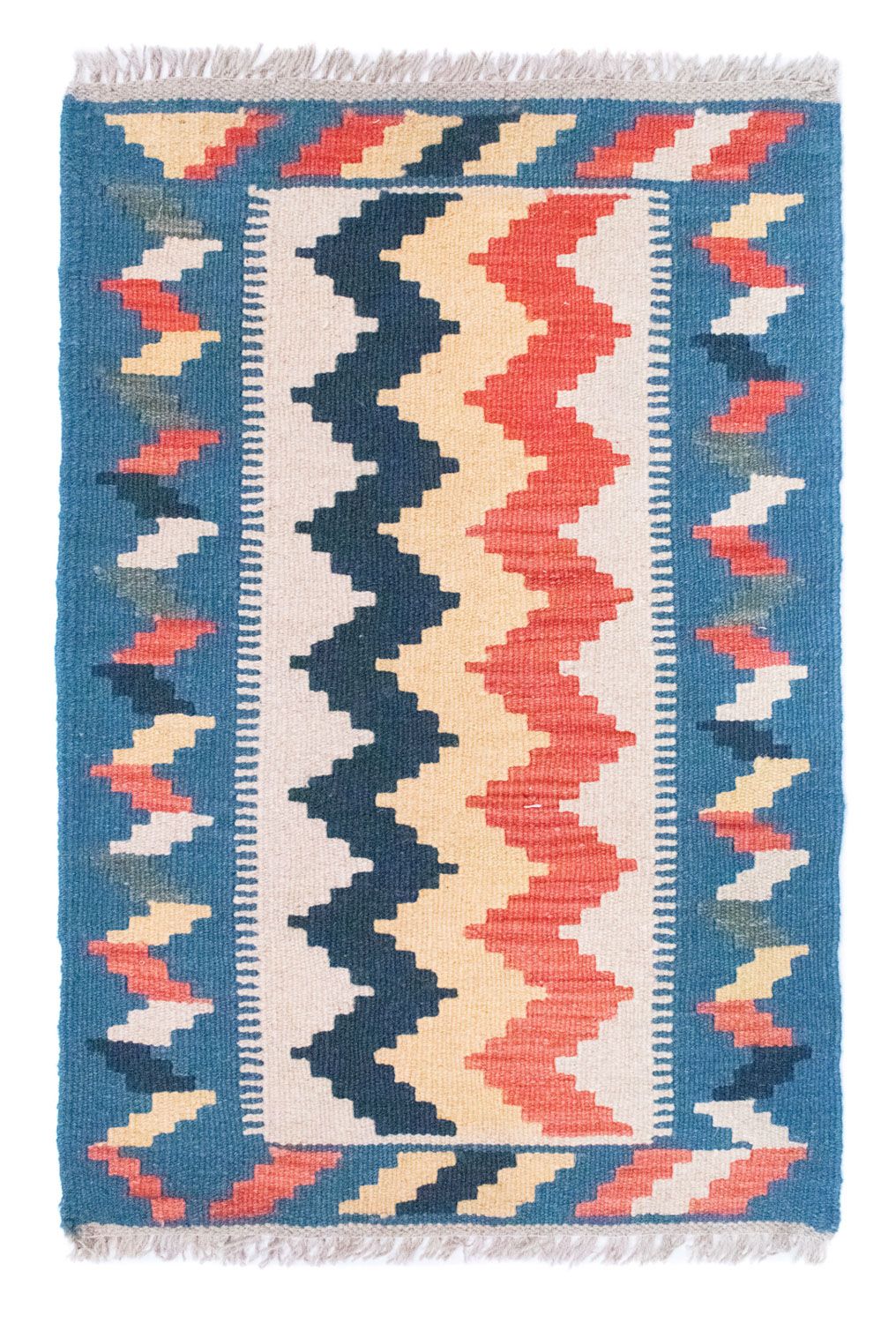 Tapis Kelim - Oriental - 91 x 61 cm - bleu