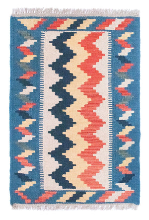 Tapis Kelim - Oriental - 91 x 61 cm - bleu