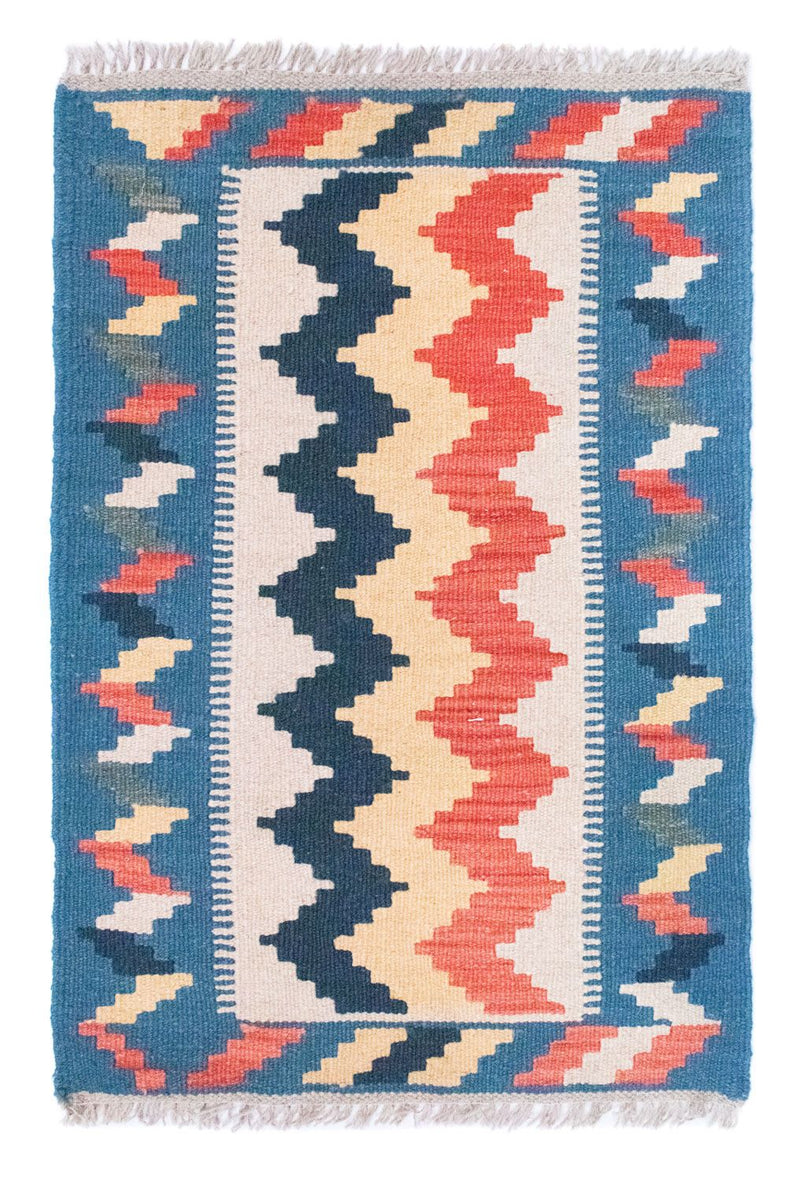 Tapis Kelim - Oriental - 91 x 61 cm - bleu