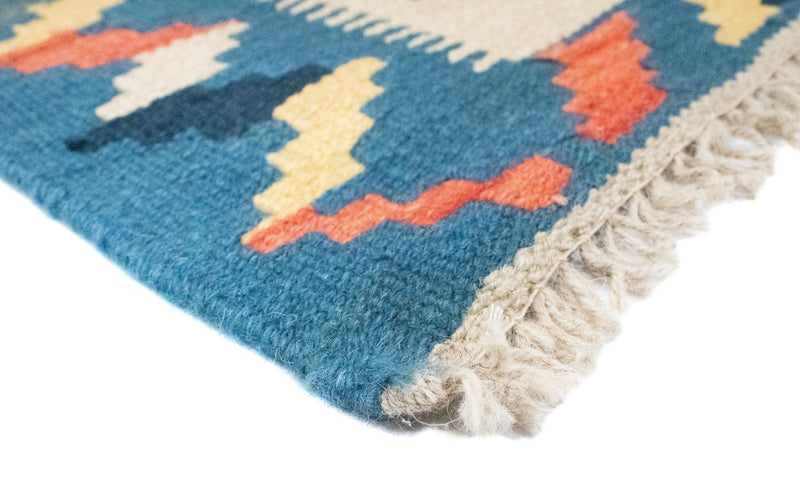 Tapis Kelim - Oriental - 91 x 61 cm - bleu