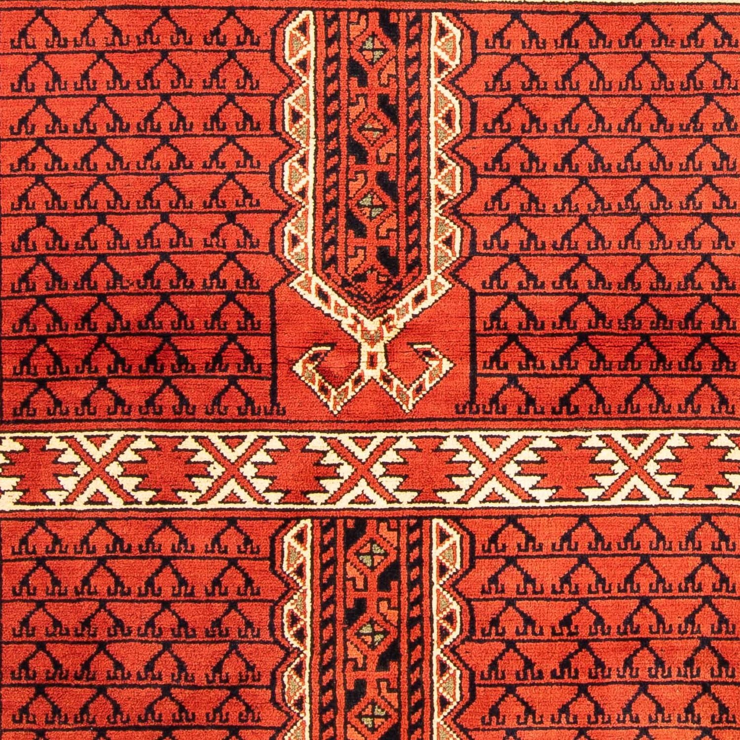 Tapis afghan - 174 x 118 cm - rouille