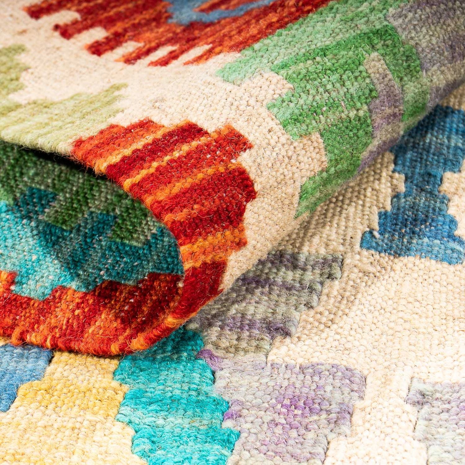 Tapis Kelim - Splash - 203 x 152 cm - multicolore