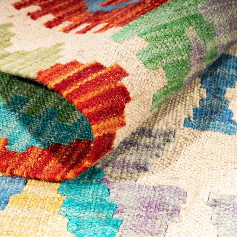 Tapis Kelim - Splash - 203 x 152 cm - multicolore