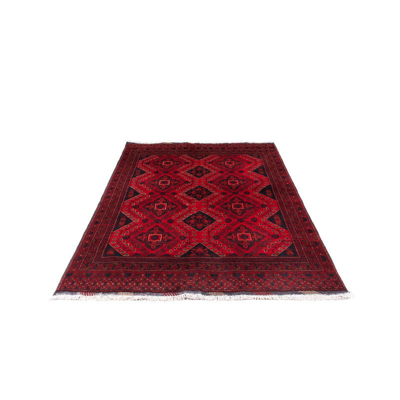 Tapis afghan - Kunduz - 199 x 126 cm - rouge foncé