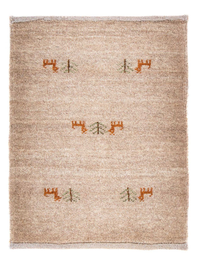 Tapis Gabbeh - Loribaft Persan - 60 x 40 cm - chocolat clair