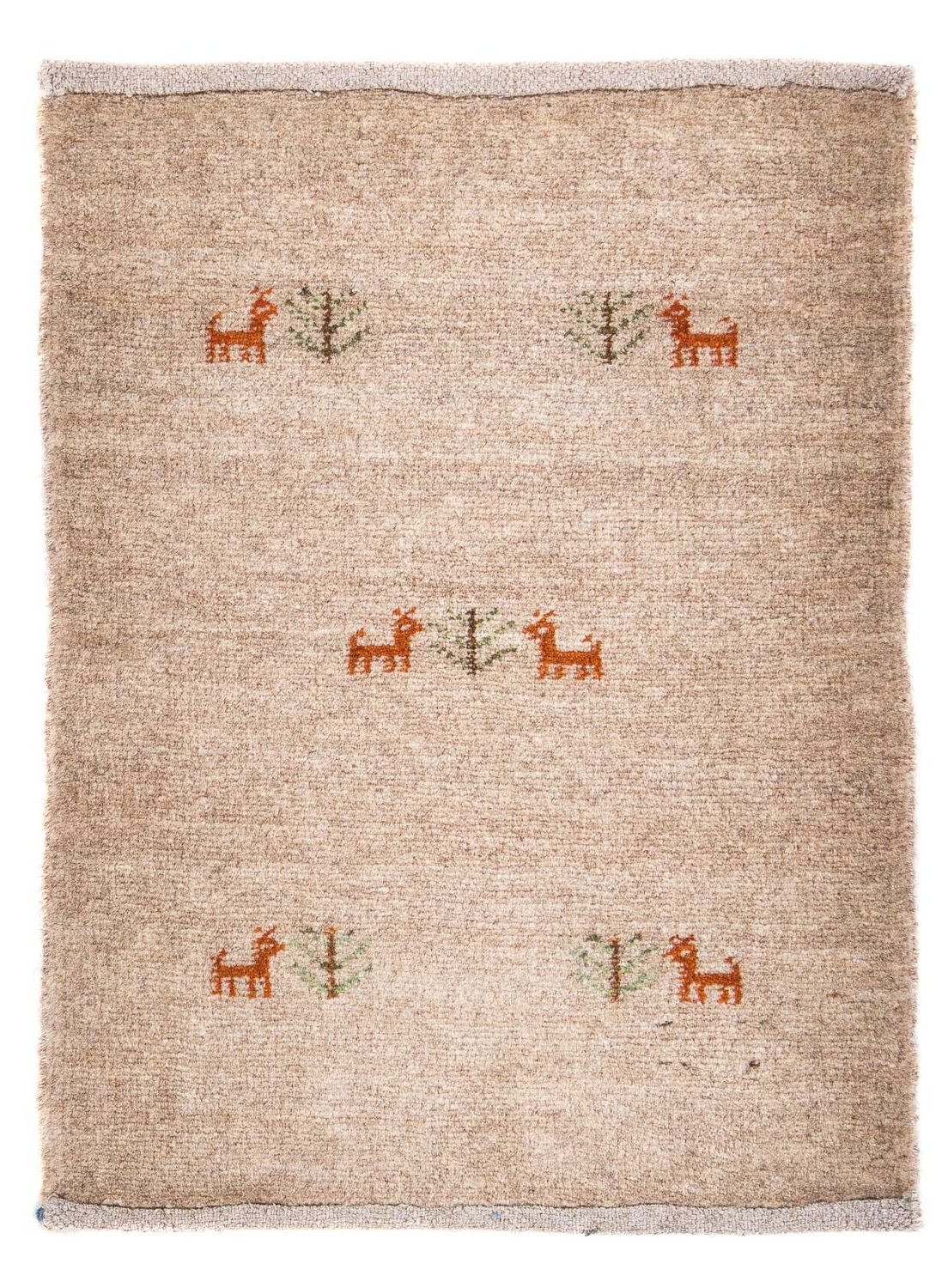 Gabbeh Teppich - Loribaft Perser 60 x 40 cm - hellchoco