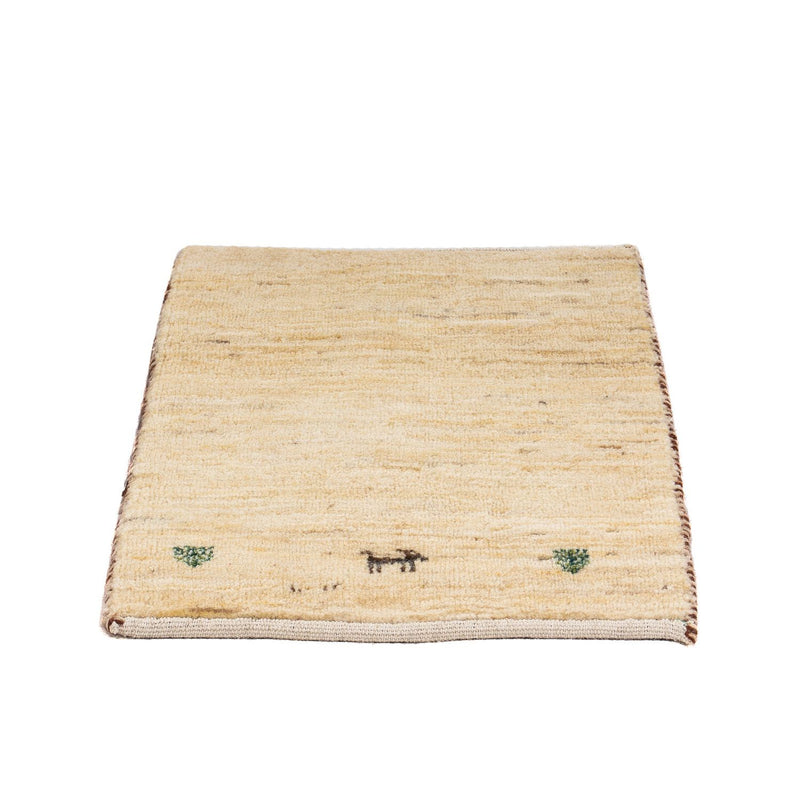 Tapis Gabbeh - Loribaft Persan carré  - 45 x 40 cm - beige