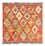 Tapis Kelim - Splash carré  - 52 x 50 cm - multicolore