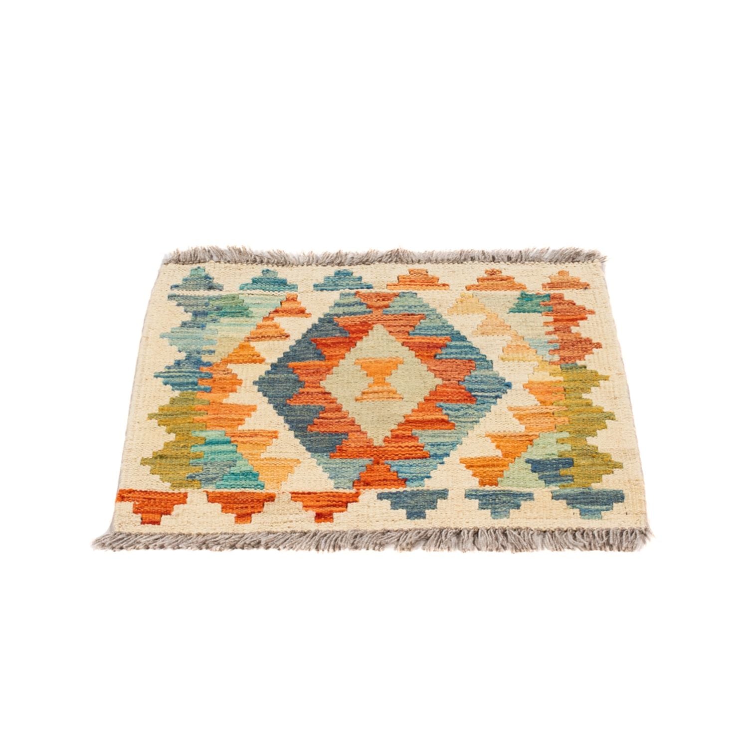 Tapis Kelim - Splash carré  - 52 x 50 cm - multicolore