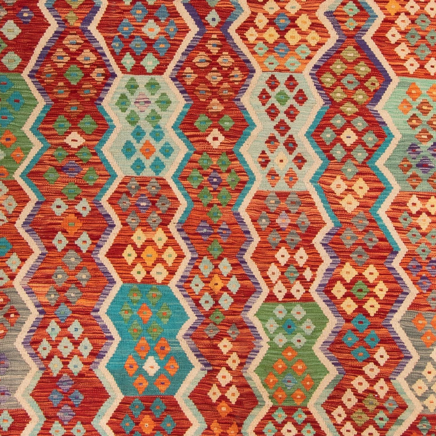 Tapis Kelim - Splash - 359 x 247 cm - multicolore