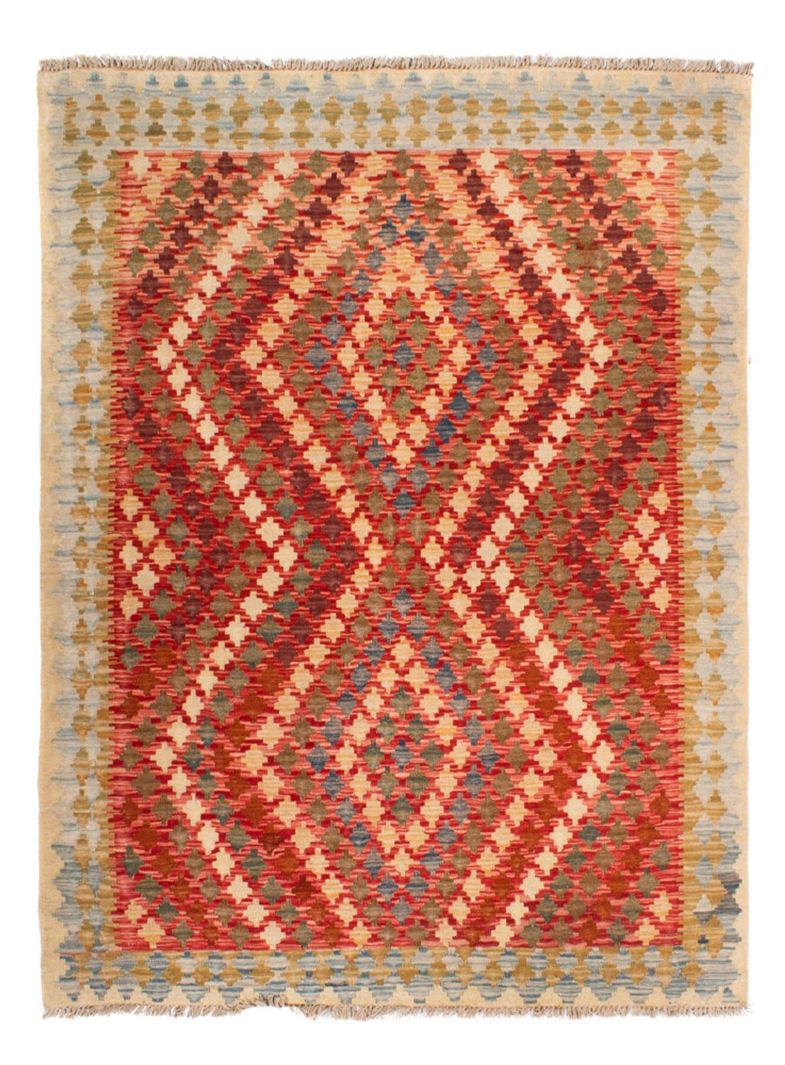Tapis Kelim - Splash - 193 x 148 cm - multicolore