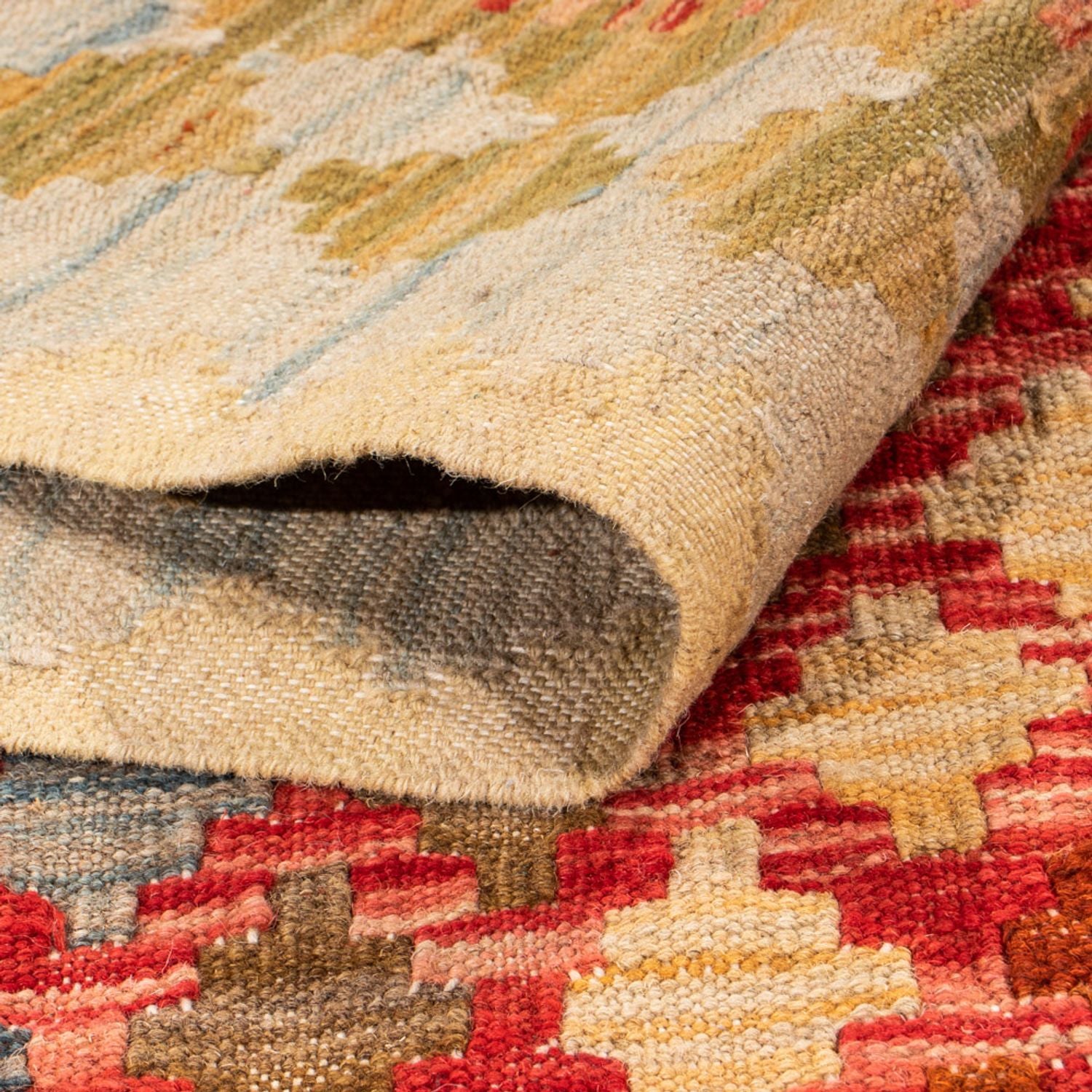 Tapis Kelim - Splash - 193 x 148 cm - multicolore