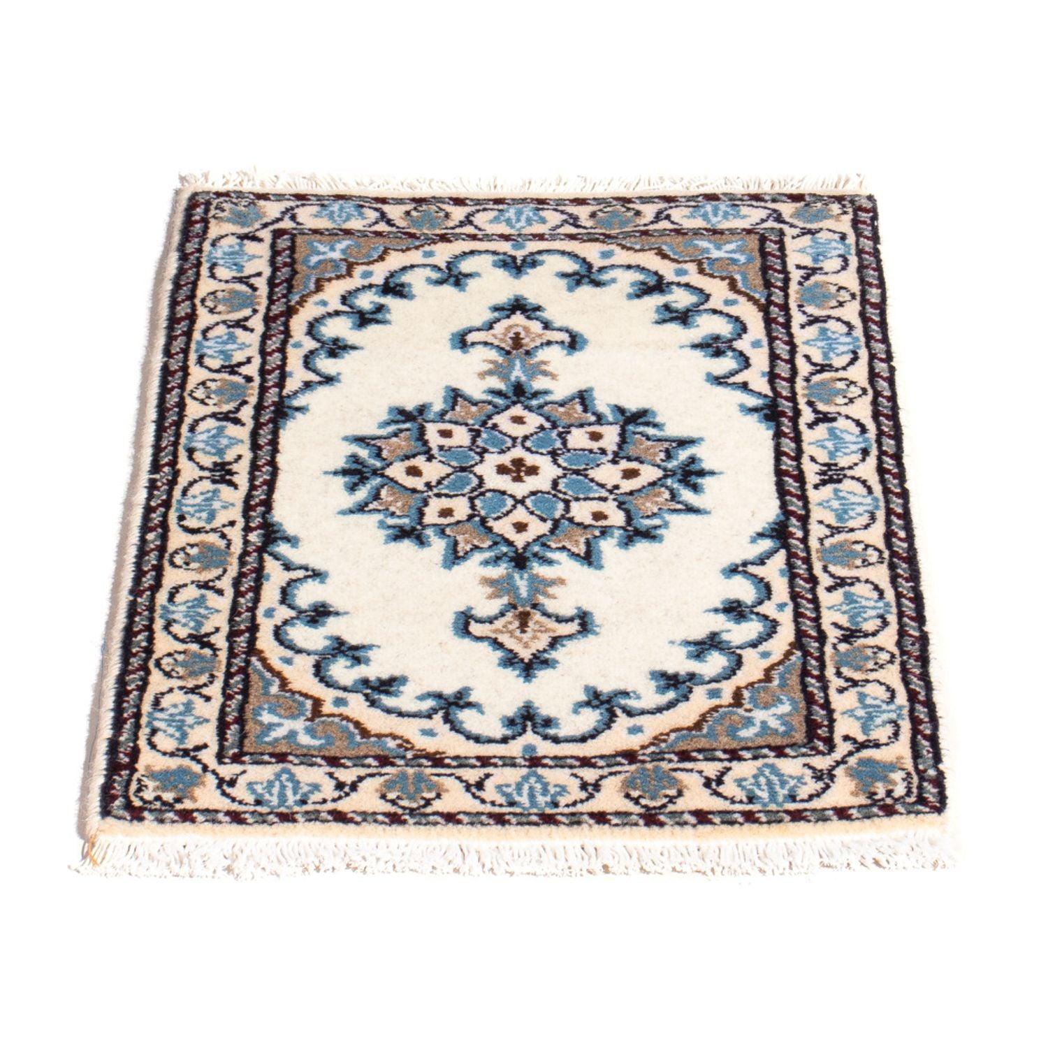Tapis persan - Nain - 60 x 40 cm - crème