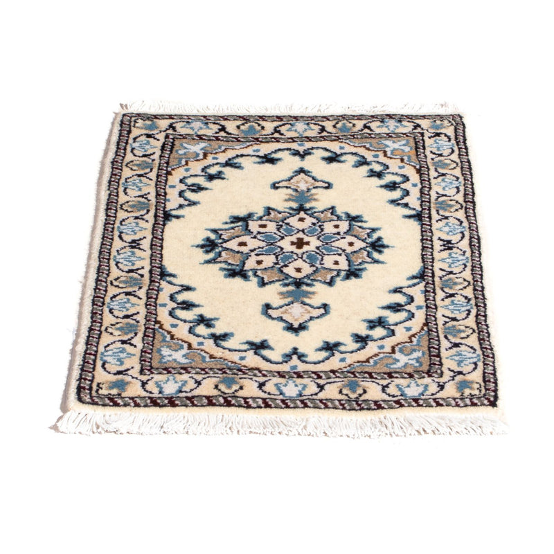 Tapis persan - Nain - 60 x 40 cm - crème